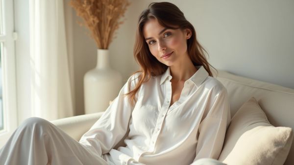 Un look moderne avec la chemise col indien en coton