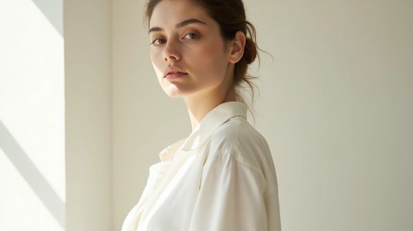 Un look moderne avec la chemise col indien en coton